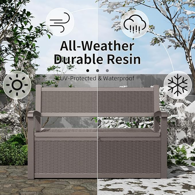 DRATO 75 Gallon Storage Bench Deck Box Outdoor Indoor, Lockable Durable - Image 4