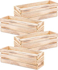 Wood Planter Box with Wine Crate Styled, 12x4 Inch Rectangular, Plastic Liner by Unknown