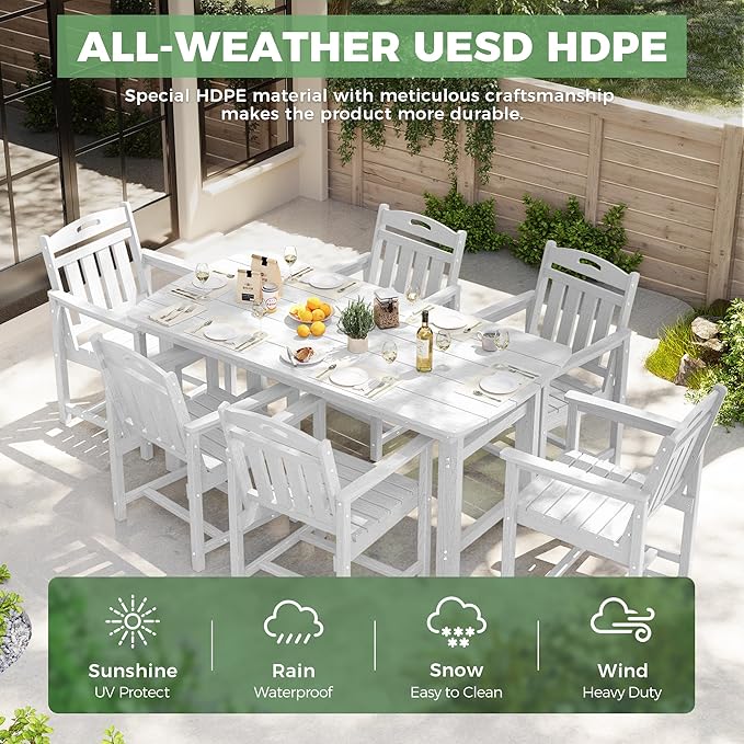 HDPE Outdoor Patio Dining Set - Image 3