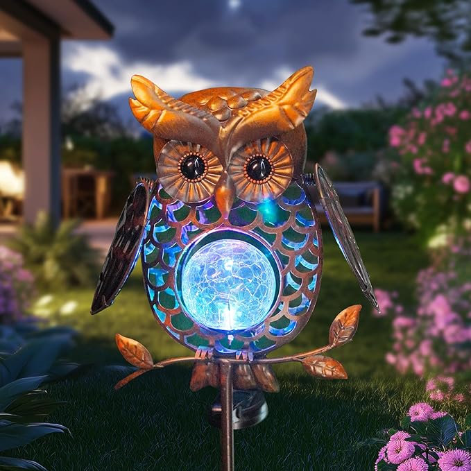HONGLAND Solar Lights Outdoor Decor Waterproof, Solar Owl Garden Decorative by HONGLAND
