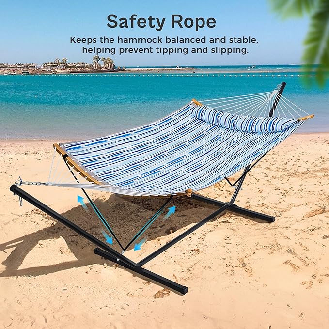 SUPERJARE Hammock with Stand, 2 Person Heavy Duty Hammock Frame, Detachable - Image 5