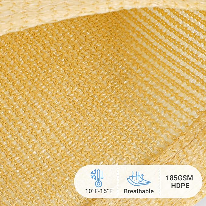 HappyTrends Sun Shade Sail, Heavy Duty UV Protection Beach Shade Canopy Wind - Image 2