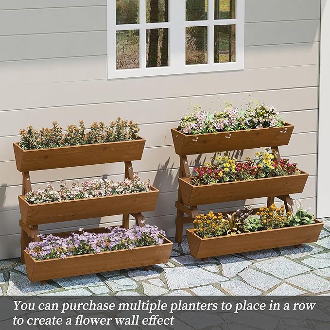 3-Tiers Wooden Raised Garden Bed, Wood Planter Box - Image 4