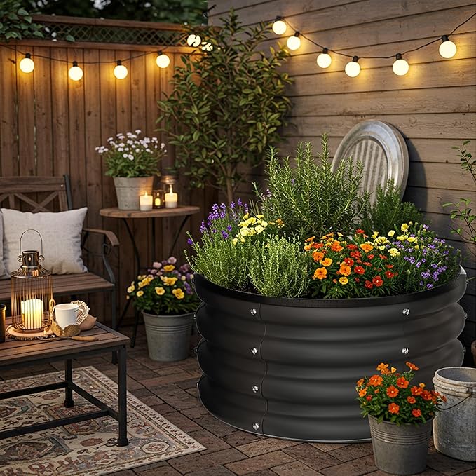 ZXZYHFTY Round Galvanized Raised Garden Bed kit, Round Large Metal Raised - Image 7