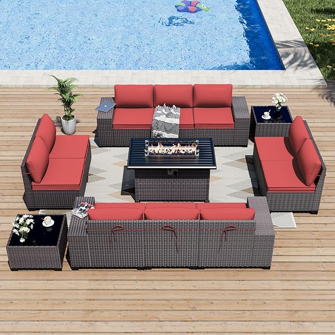 ALAULM 13 Pieces Outdoor Patio Furniture Set by ALAULM