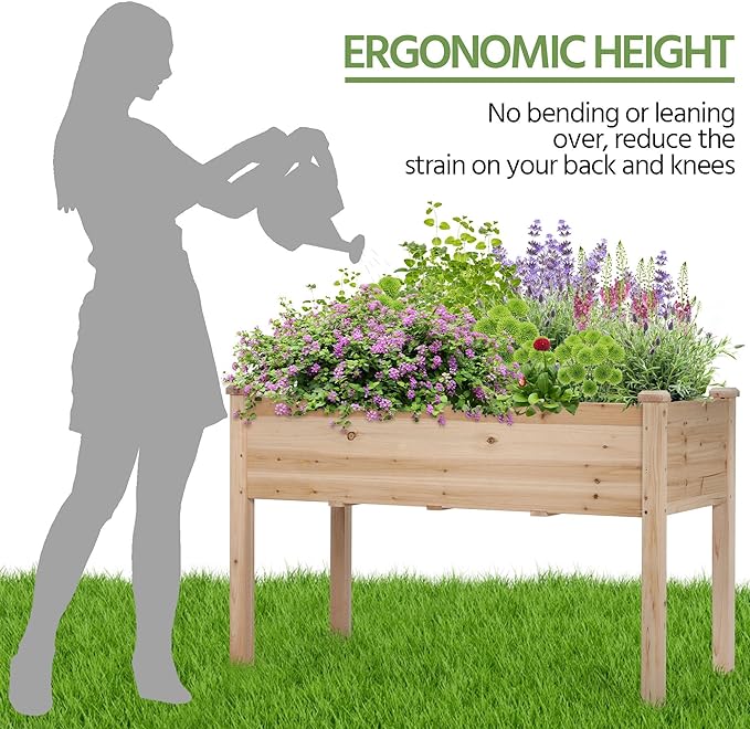 Yaheetech 2pcs Raised Garden Bed 48x24x30in Elevated Wooden Horticulture - Image 5