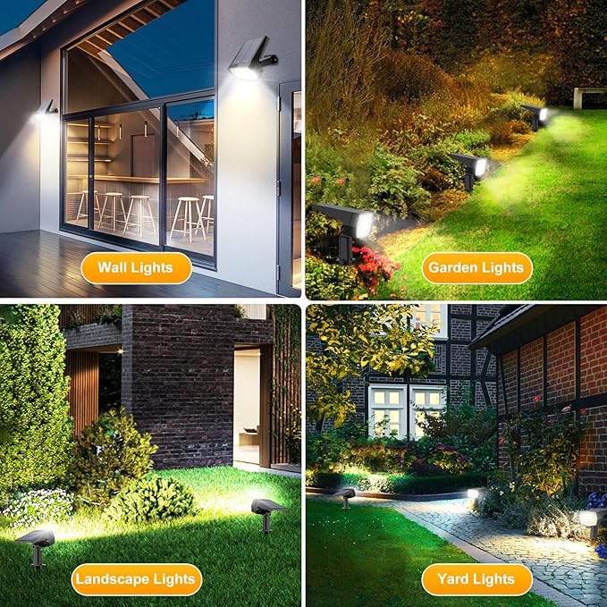 Fabrito 72 LEDs Solar Spot Lights Outdoor Waterproof, 3 Modes Landscape - Image 6