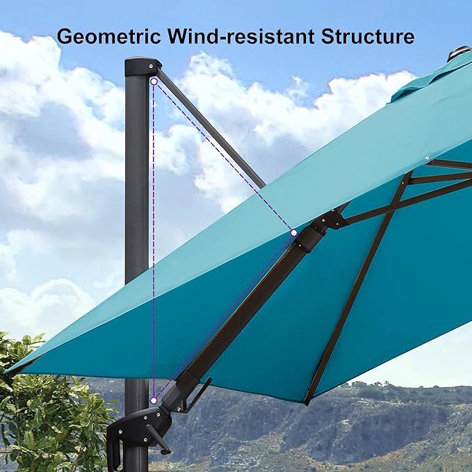 PURPLE LEAF 8.8' X 8.8' Right-left Tilt Patio Umbrella - Image 9