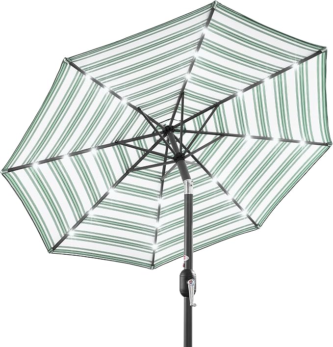 Best Choice Products 10ft Solar Polyester LED Lighted Patio Umbrella w/Tilt by BestChoiceProducts