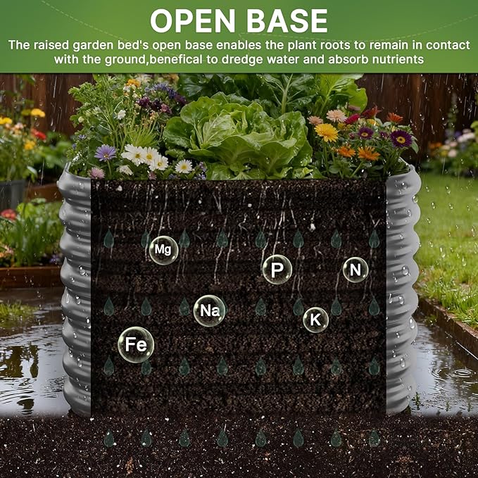4 PCS Tall 2x2x1.5ft Galvanized Raised Garden Bed Outdoor, Metal Garden Bed - Image 5