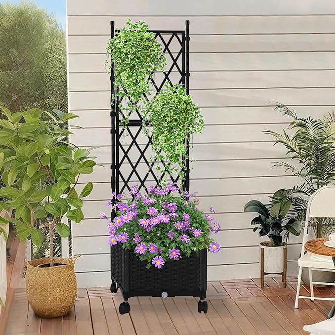 Planter with Trellis Raised Garden Beds, Trellis Planter Box Outdoor - Image 6