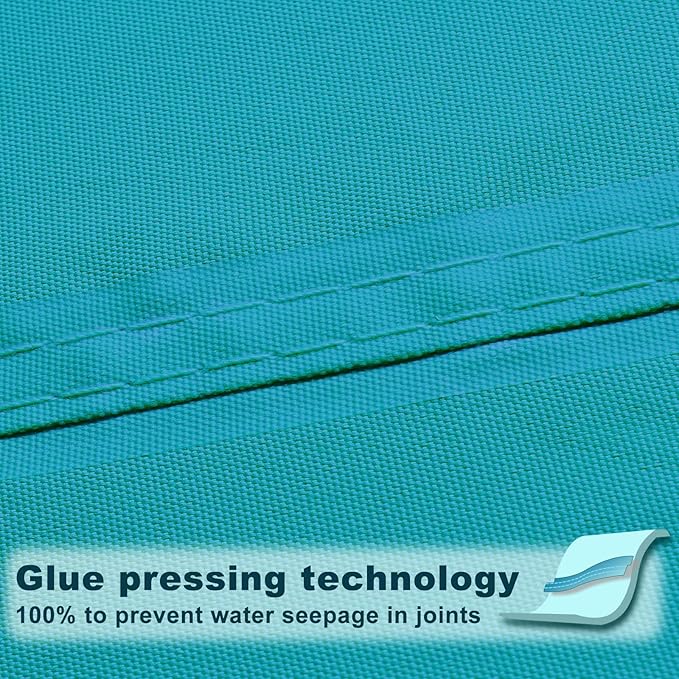 SUNNY GUARD Waterproof Sun Shade Sail 12' x 12' x 12' Turquoise Blue Triangle - Image 3