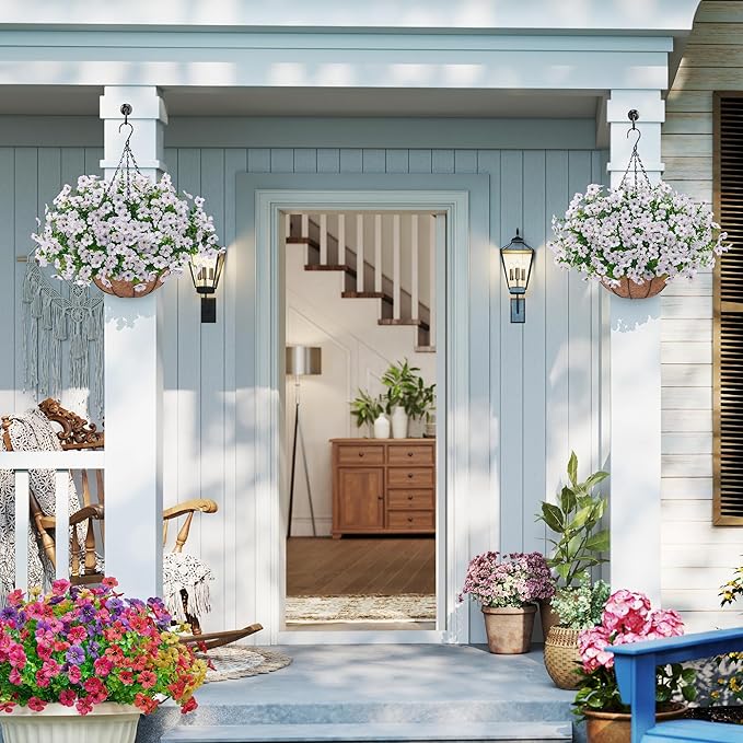 Artificial Faux Hanging Plants Flowers Basket - Image 7