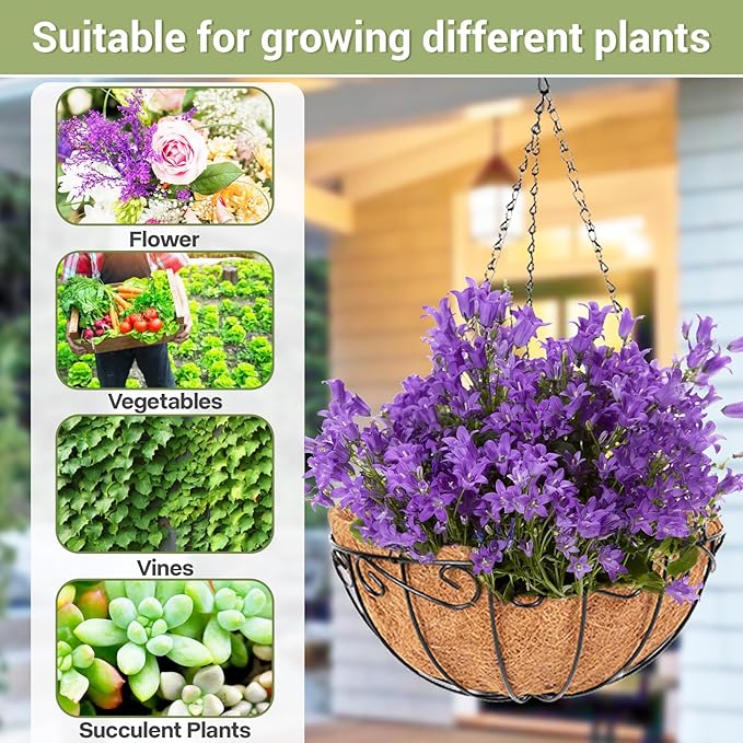 2 Pack 14 inch Metal Hanging Baskets - Image 6