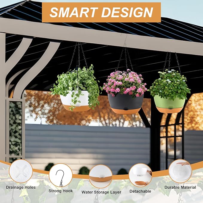 10 inch Hanging Planters for Indoor Outdoor Plants - Image 4