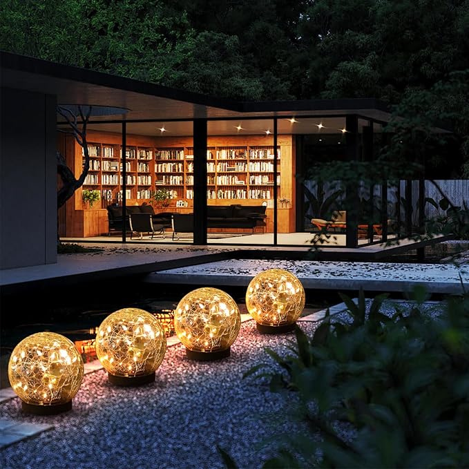 Solar Globe Lights Outdoor Waterproof-Solar Balls-Solar Garden Lights-Orbs - Image 3