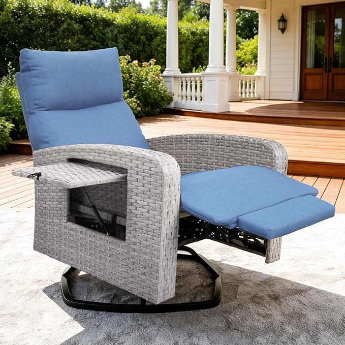 Outdoor Recliner Chair, Wicker Patio Recliners by zzw