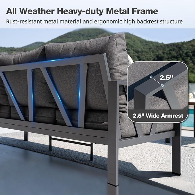 Outdoor Furniture Set, Patio Couch Sectional - Image 3