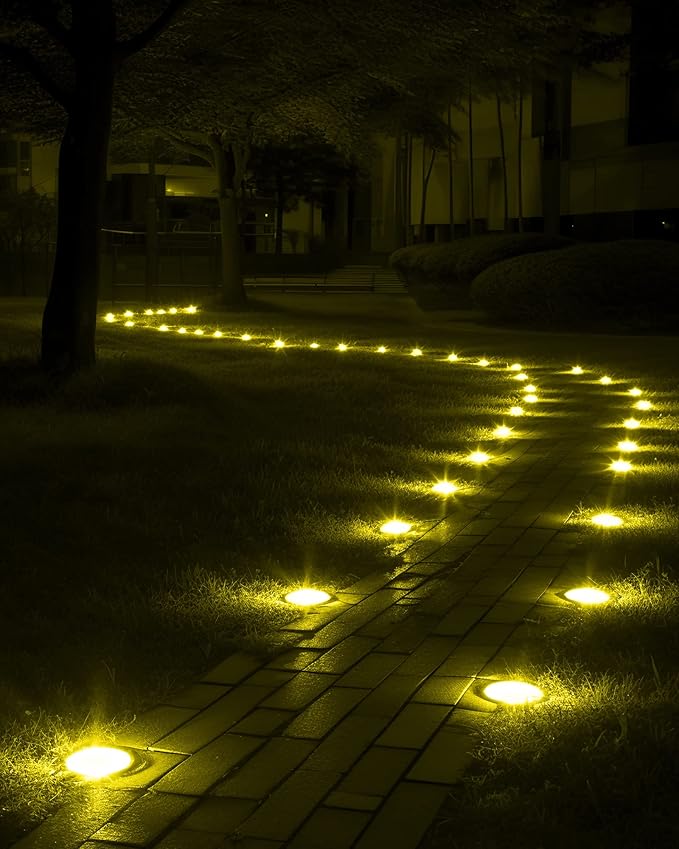 Biling Solar Ground Lights Outdoor 8 Packs, Flat Bright 12 LEDs Solar Lights - Image 3