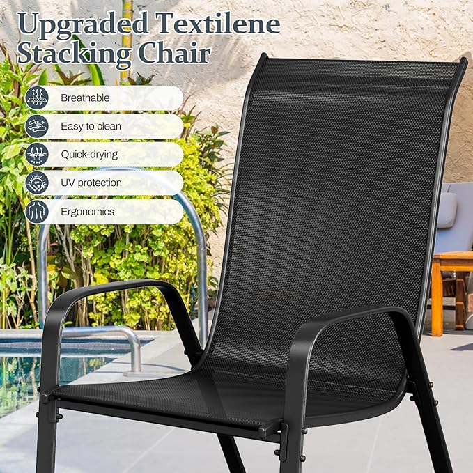 TLSUNNY 7 Pieces Patio Dining Set, Outdoor Table and Chairs W/1.69″ Umbrella - Image 8