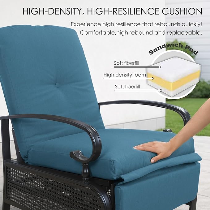 Kozyard Adjustable Outdoor Reclining Lounge Chair, Cushioned Patio Chaise Lounge - Image 4