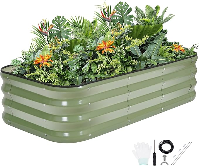 G GOOD GAIN 3-in-1 Adjustable Raised Garden Bed Kit | Galvanized Planter Boxes by GGOODGAIN