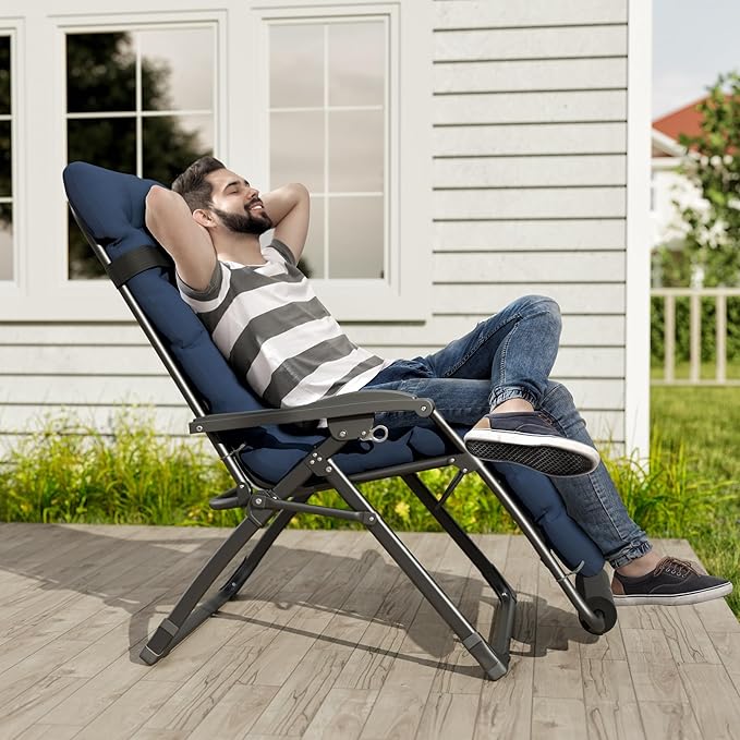 UDPATIO Oversized Zero Gravity Chair 33In XXL Patio Reclining Chair - Image 2