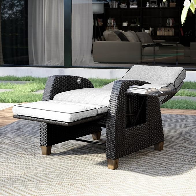 Grand patio Outdoor Recliner Chair Patio 150° Lay Flat Recliner - Image 4