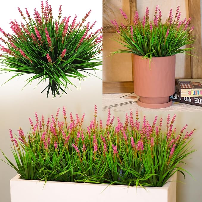 alyptus 12 Bundles Artificial Plants Outdoor Fake Monkey Grass by ALYPTUS