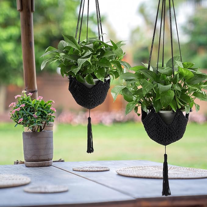 Shappy 2 Pack Jute Crochet Long Plant Hanger - Image 6