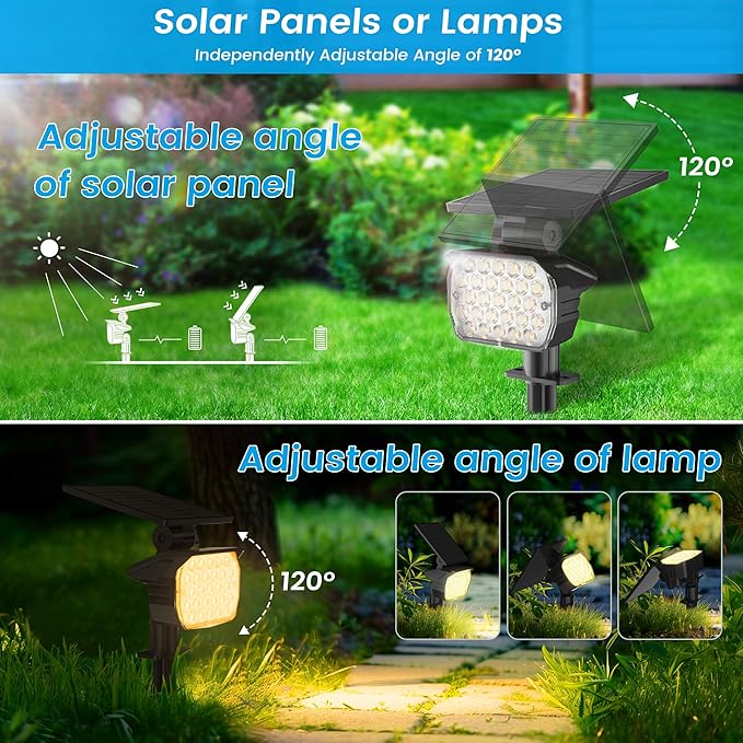 VOLISUN Solar Spotlight Outdoor, IP67 Waterproof Solar Landscape Spot - Image 3