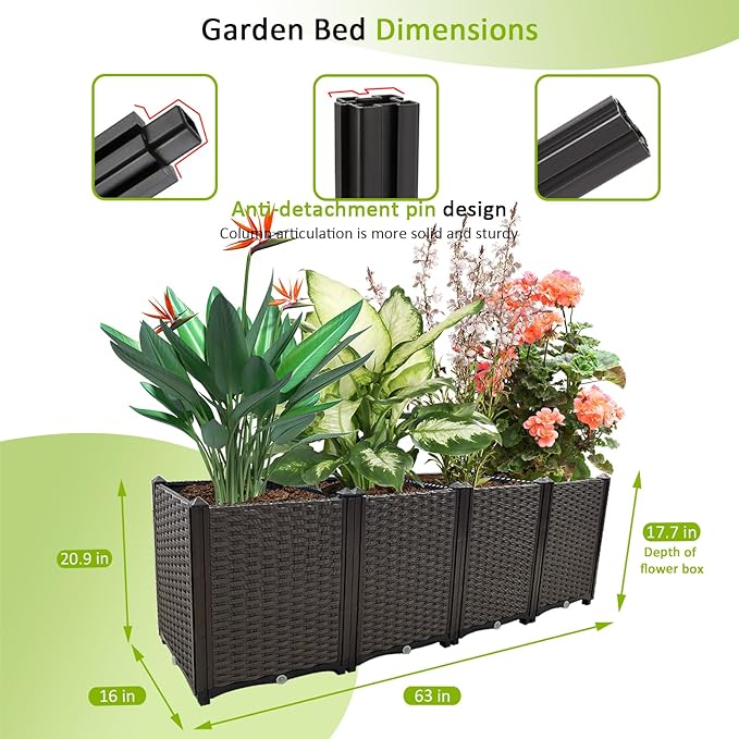 Large Planters for Outdoor Plants pots Elevated Garden Boxes Raised Garden Bed - Image 4