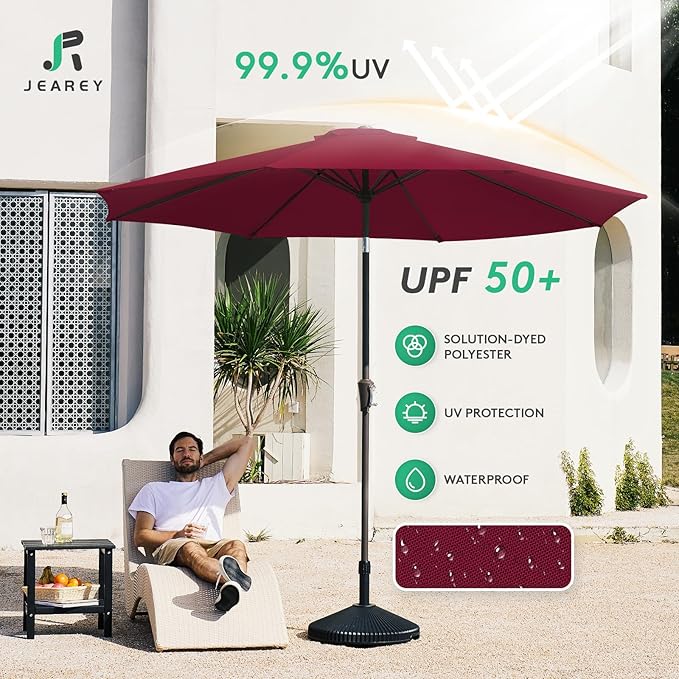 JEAREY 9FT Outdoor Patio Umbrella Outdoor Table Umbrella - Image 3