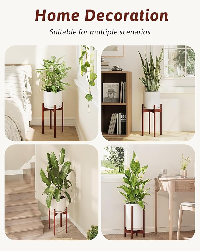 Adjustable Plant Stand Indoor, Bamboo Plant Stand Fits 8 9 10 11 12 Inches - Image 5