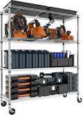 4 Tiers Storage Shelves Load 1400LBS, Metal Shelving Wire Metal Shelving Unit by MEIGAOPLASTICANDMETALHKCOLIMITED