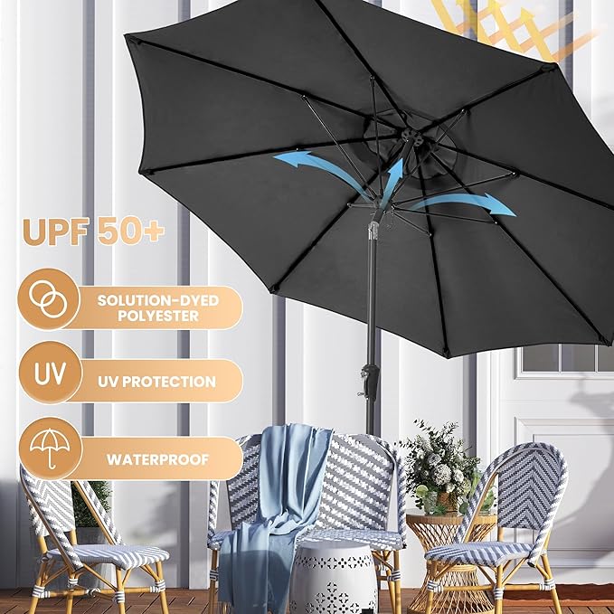Ayge 9FT Large Outdoor Patio Umbrella Market Table Umbrella-UV Resistant - Image 6