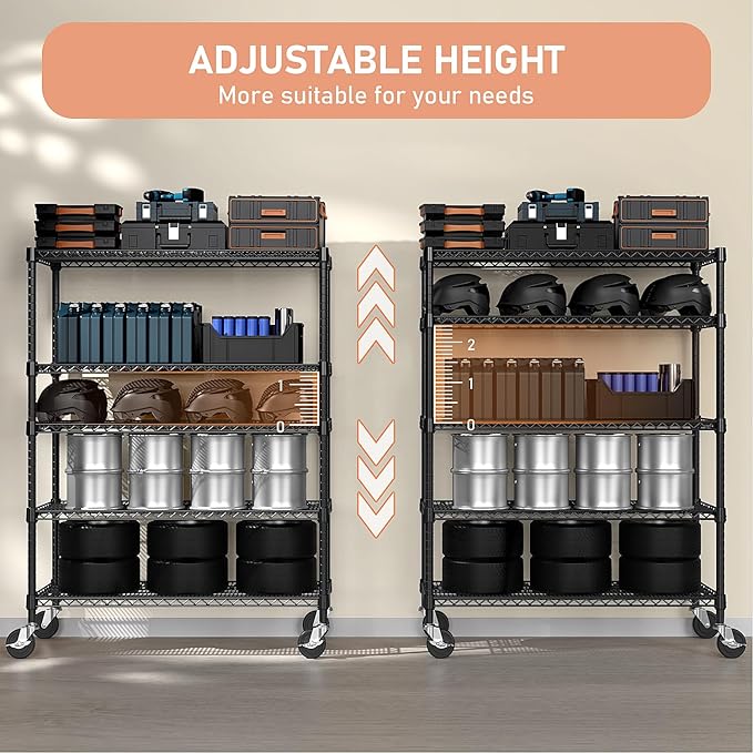 53" W Garage Shelving 5 Tier Industrial 2200LBS Metal Shelving Units - Image 6