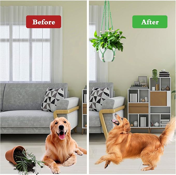 Augshy Macrame Plant Hangers Green Hanging Planters - Image 6