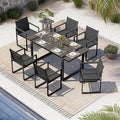 Outdoor Dining Set, HDPS + Aluminum Patio Table and Chairs Set by Oasbira