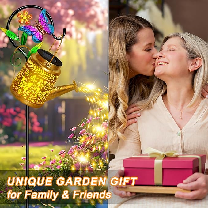 Butterfly Solar Watering Can Lights, Outdoor Waterproof Garden Lanterns - Image 6