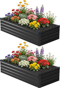 6x1.5x1 ft Galvanized Raised Garden Bed, Outdoor Planter Box Metal Patio Kit by Zunatu