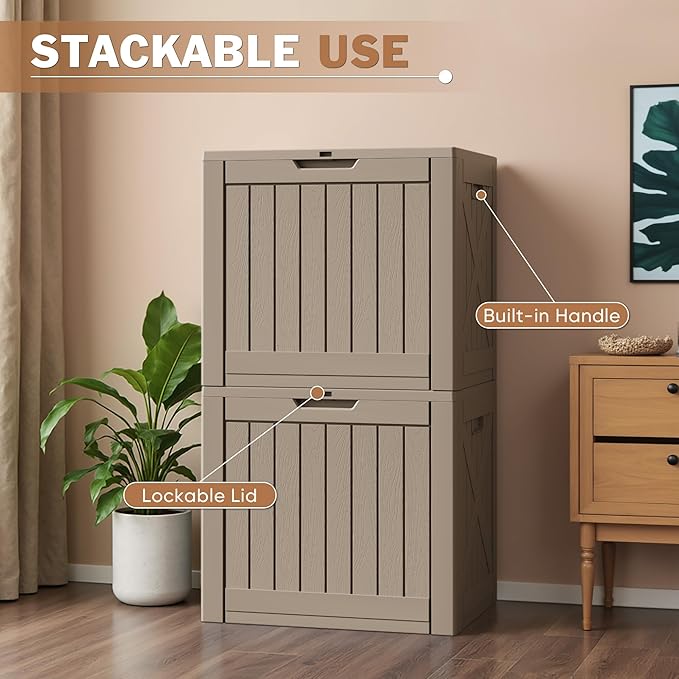 Patiowell 43 Gallon Resin Deck Box, Outdoor Storage Box - Image 3