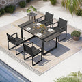 Outdoor Table and Chairs of 4, Patio Dining Sets, HDPS + Aluminum Outdoor by Oasbira