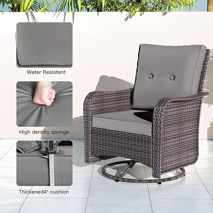 Kullavik 9 Pieces Outdoor Patio Furniture Set, PE Wicker Rattan Sectional Sofa - Image 3