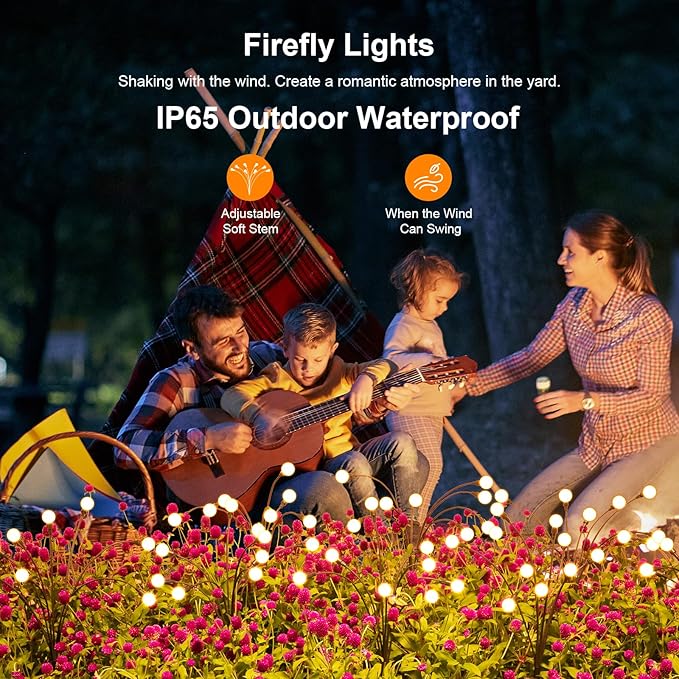 ASMAD Solar Lights Outdoor, Solar Garden Lights, Outdoor Decorations, Firefly - Image 6