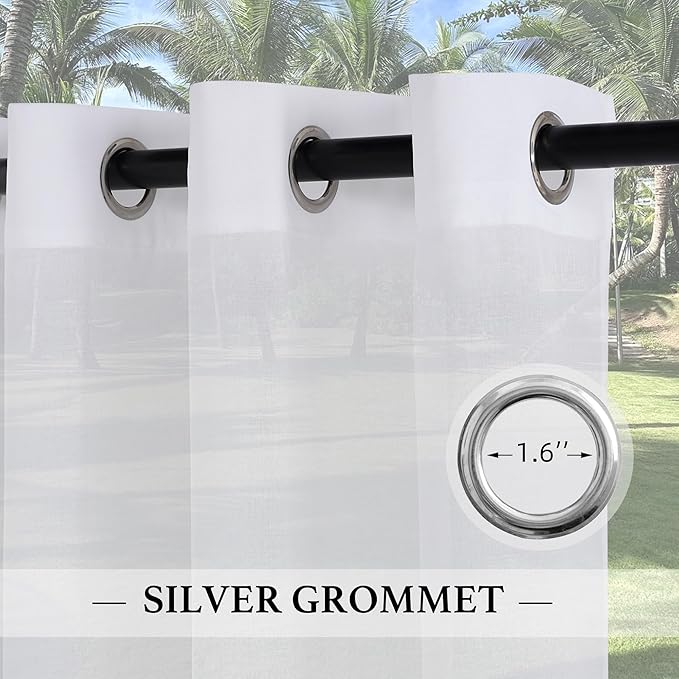 RYB HOME 2 Panels Porch Curtains Outdoor - Image 3