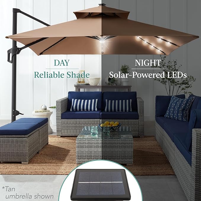 Best Choice Products 10x10ft Cantilever Patio Umbrella w/Base Included - Image 5