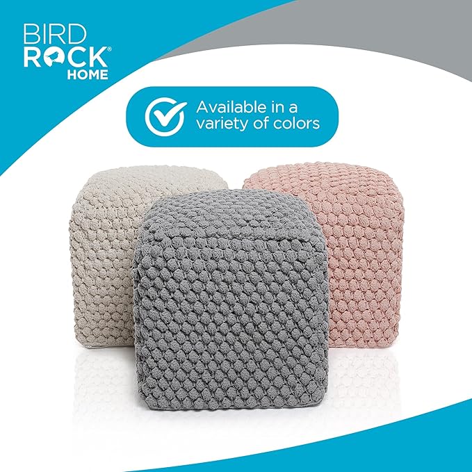 BIRDROCK HOME Buds Pouf Foot Stool Ottoman - Image 6