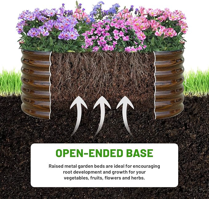 SnugNiture Galvanized Steel Raised Garden Bed Kit, Flowers and Fruits - Image 5