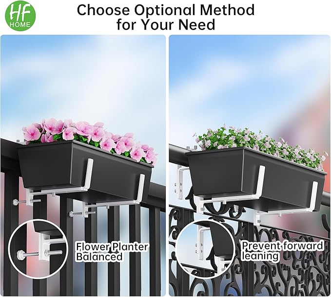 HFHOME Set of 4 Adjustable Window Planter Box Brackets, Planter Shelving - Image 3